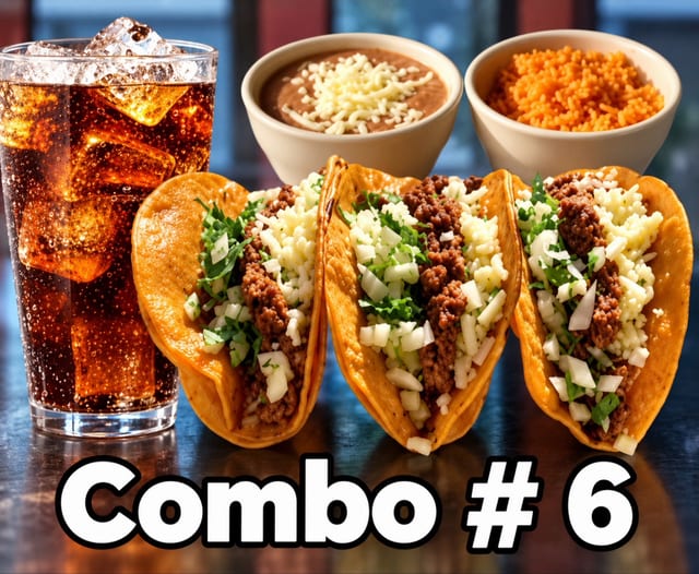 #6 Red Queso Tacos.