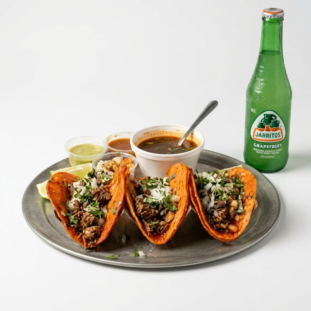 #6 Red Queso Tacos.