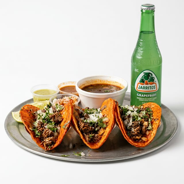#7 Red Queso Tacos.