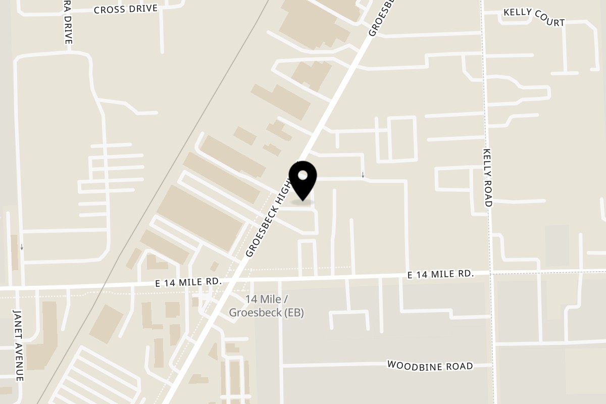 Map showing the location of Grand Azteca Fraser on 33210 Groesbeck Hwy in Fraser